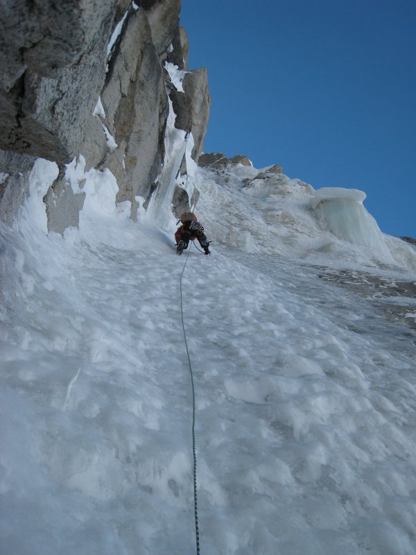Starting the couloir