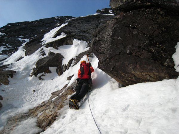 Heading for the crux