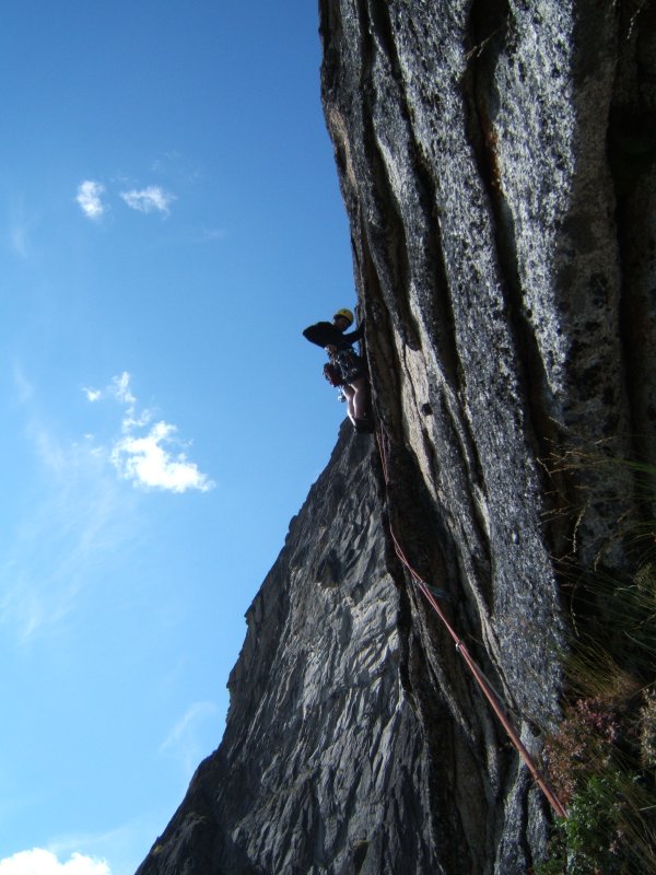 Jed starting the fourth pitch of Homewrecker